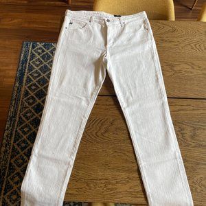 Women's AG Prima Ankle Cigarette ankle White Jeans 30R